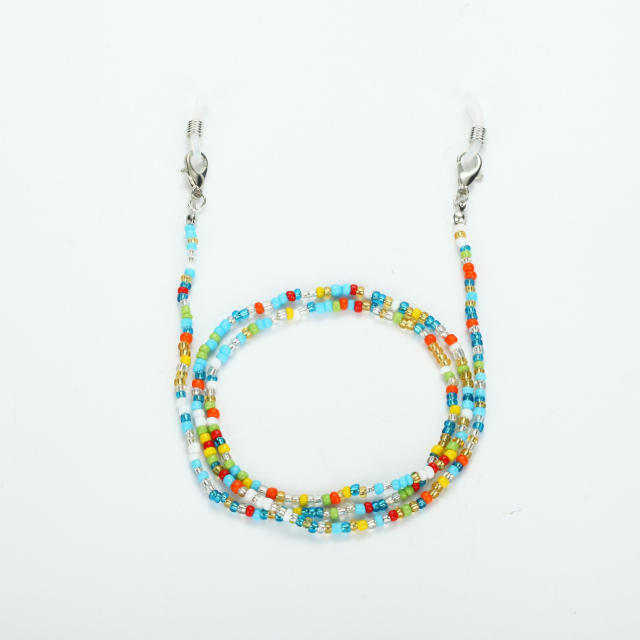 Colorful beaded glass mask chain 70cm