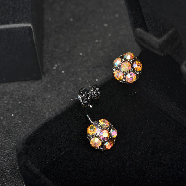 Fashion crystal bow jacket earrings