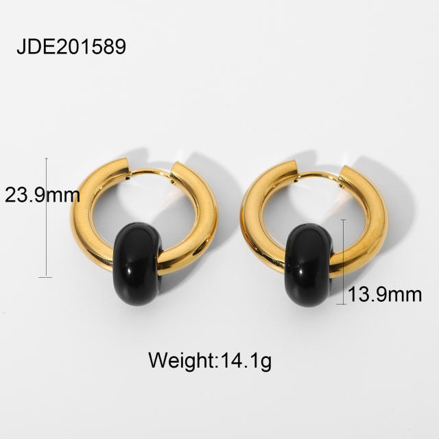 18KG stainless steel huggie earrings