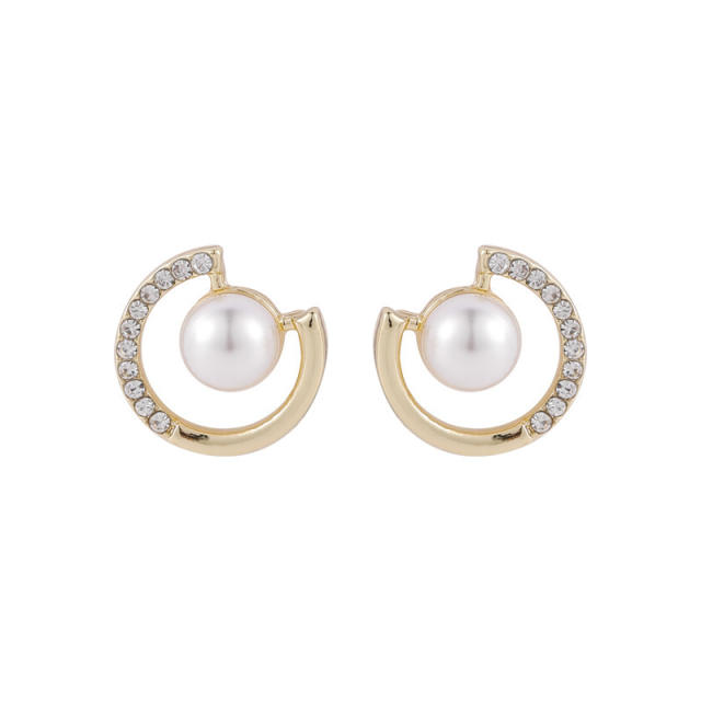 S925 silver needle pearl stud earrings