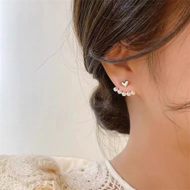 S925 Silver needle pearl stud earrings