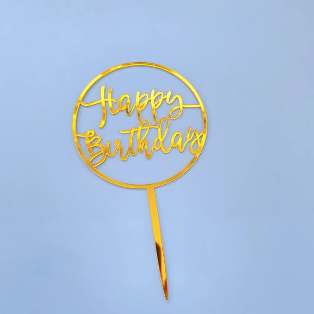 Acrylic happy birthday cake toppers