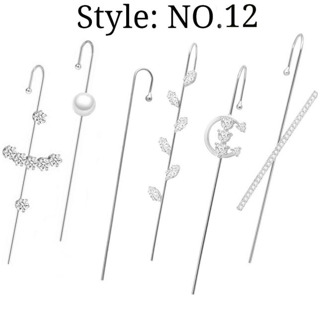 Fashion zircon alloy ear pin