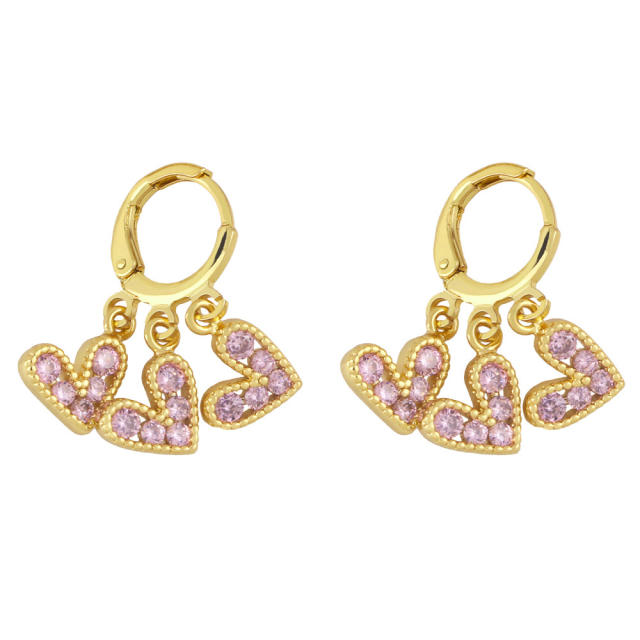 Fashion inlaid zircon Heart tassel earrings