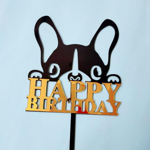 Pet dog birthday cake toppers
