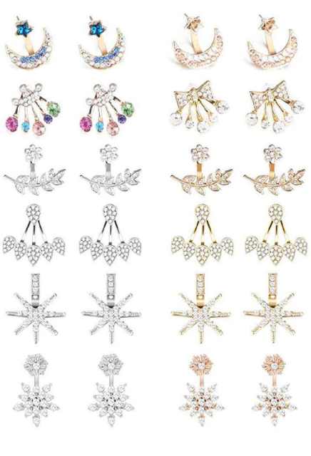 Fashion rhinestone jacket earrings