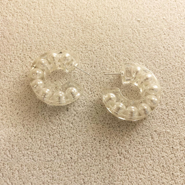 C- shaped hoop earrings 925 silver needle