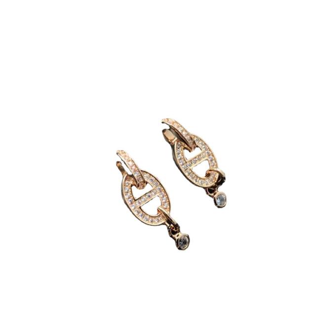 Fashion Diamond farandole pendant 925 silver earrings