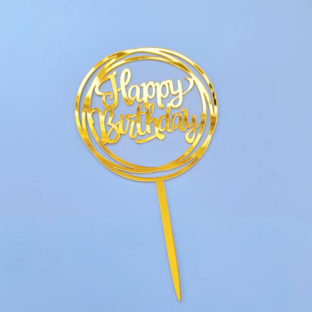 Acrylic happy birthday cake toppers