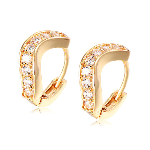 Fashion cubic zirconia huggie earrings