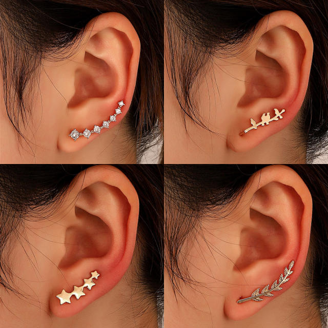 Fashion cubic zirconia climbers earrings