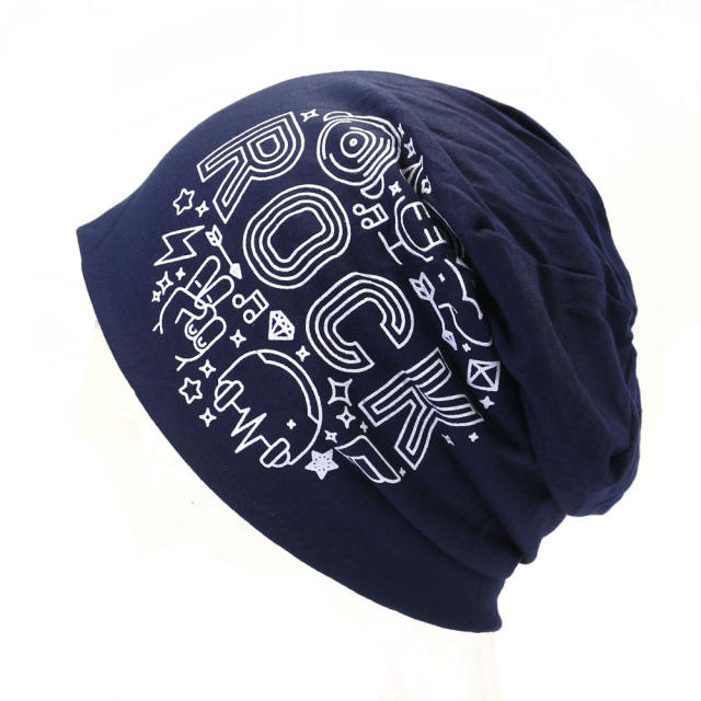 ROCK letter beanie cap