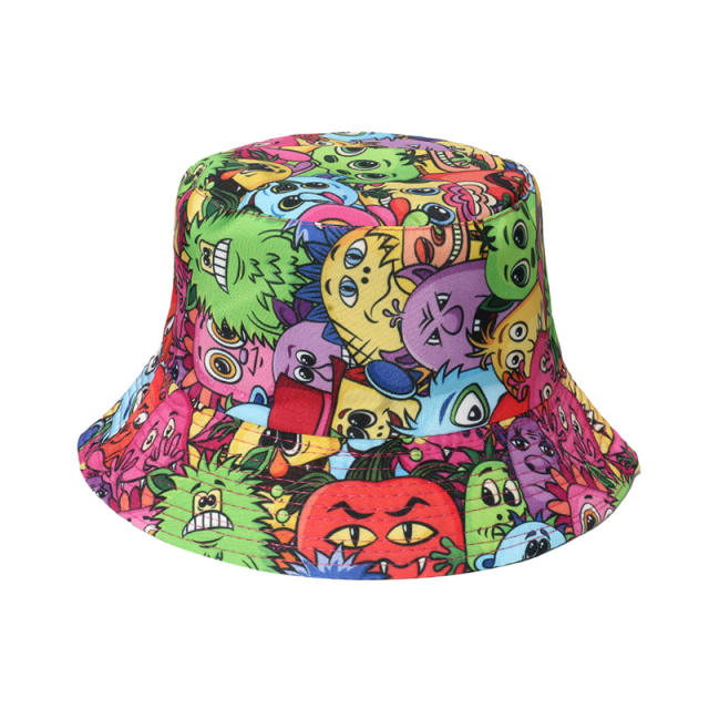 Graffiti printing bucket hat