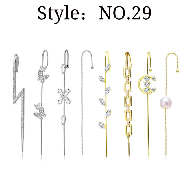 Fashion zircon alloy ear pin