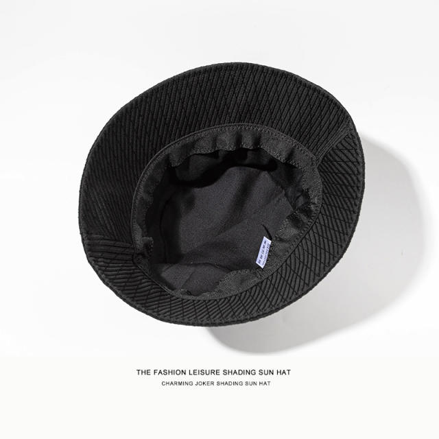 Black ribbed bucket Hat