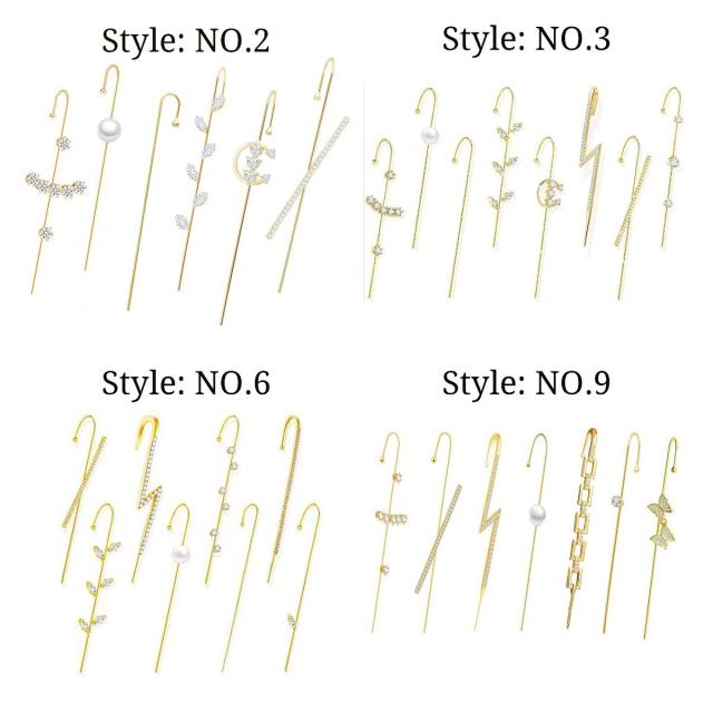 Fashion zircon alloy ear pin