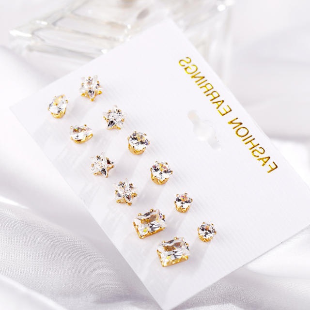 Diamond Earings Set 6 pairs