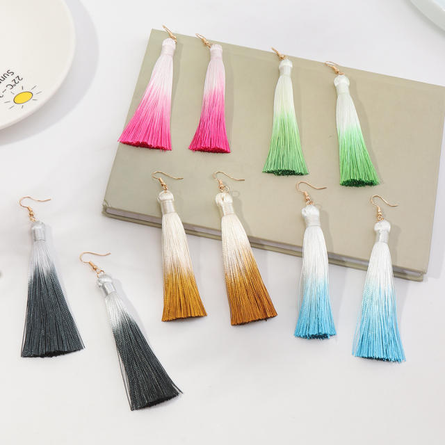 Fashion long-style thread tassel earrings