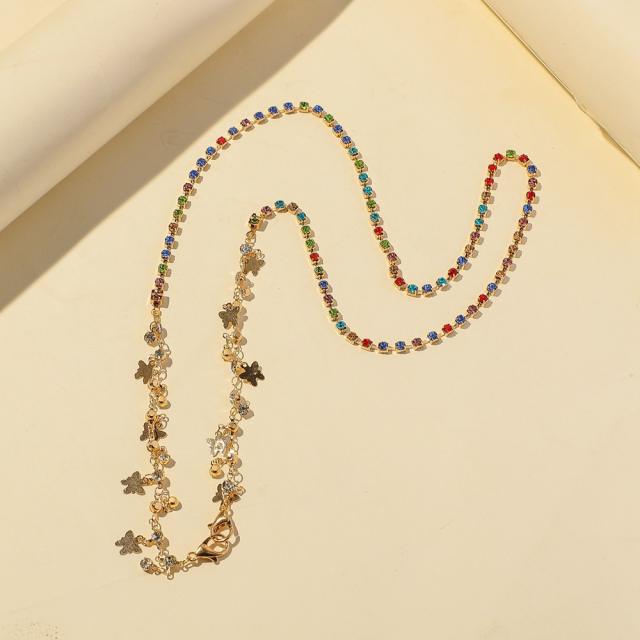 Colored diamond glasses chain mask chain