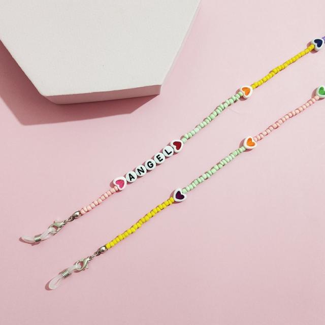 Colorful love heart glasses chain