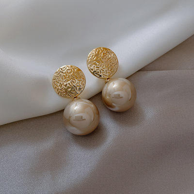 925 silver needle pearl studs earrings