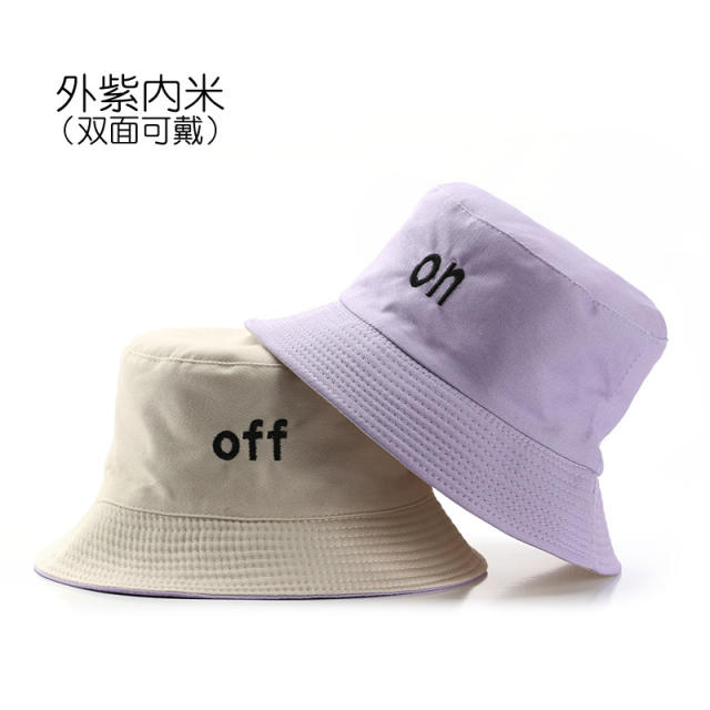 Letter embroidered bucket hat