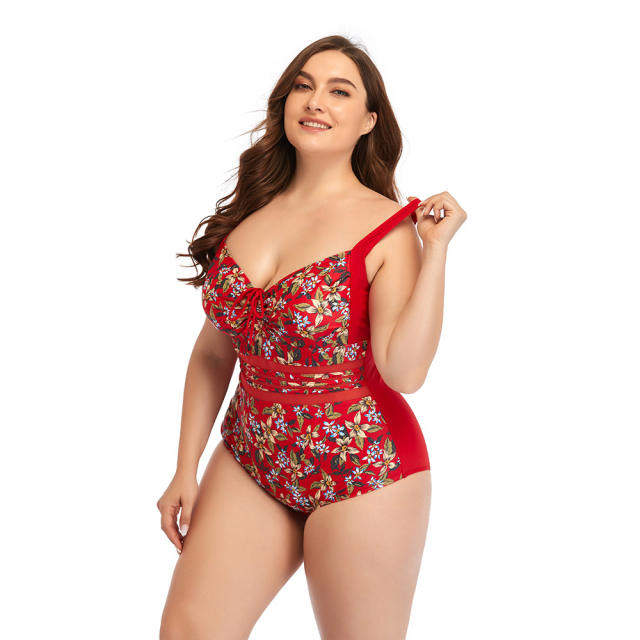 Plus size one piece floral swimsuits