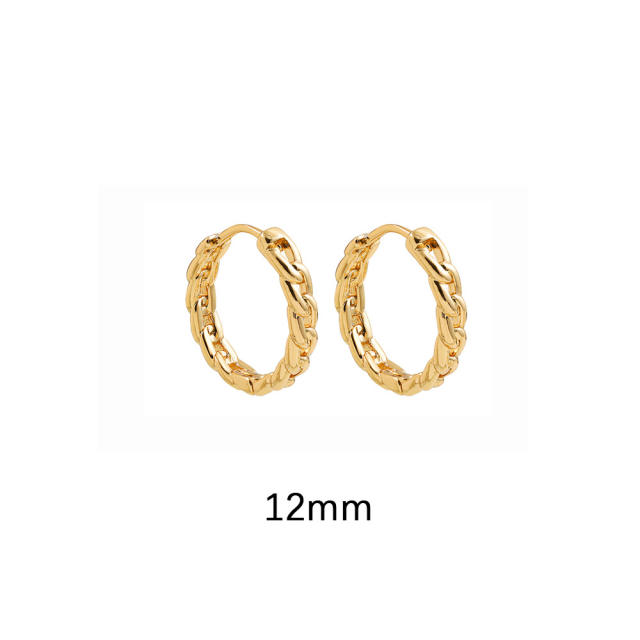Fashion alloy chain huggie earrings