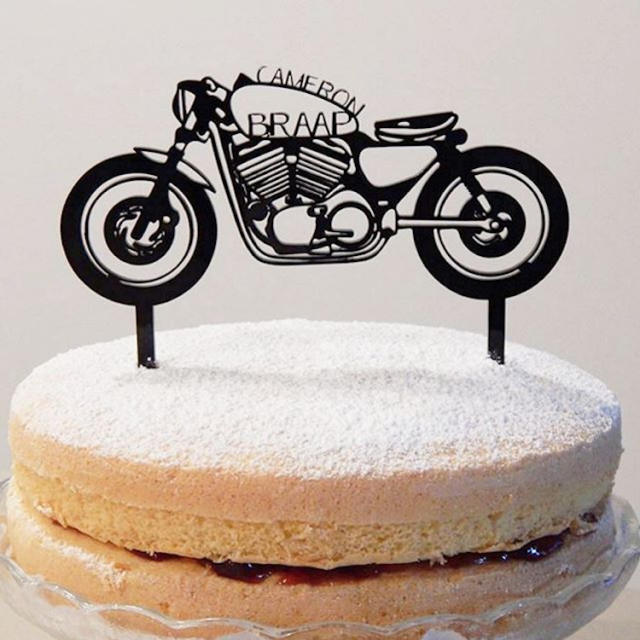 Acrylic motorcycle shape cake toppers