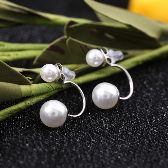 Fashion pearl jacket earrings