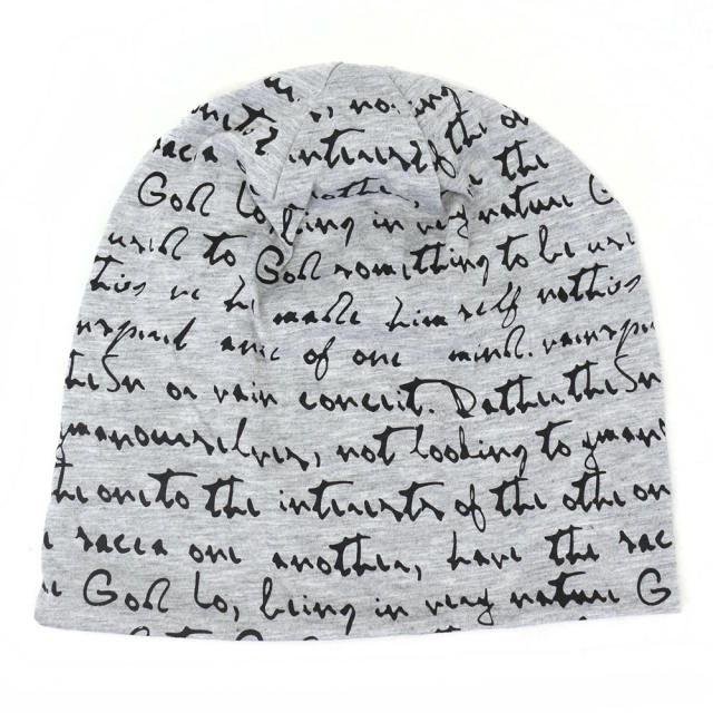 Letter pattern beanie cap