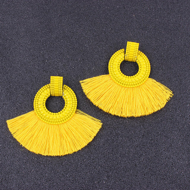 Fashion bohemian hoop tassel earrings