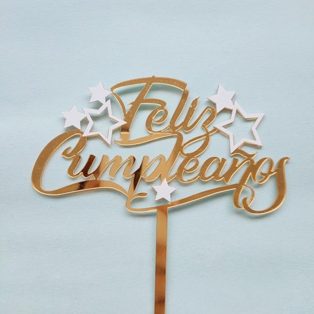 FelizCumpleanos acrylic cake toppers