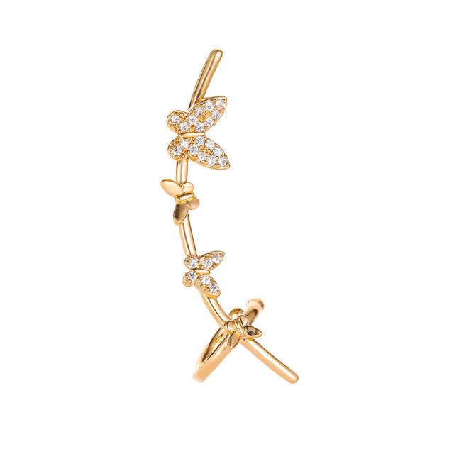 Fashion rhinestone butterfly climbers earrings
