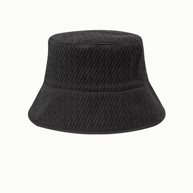 Black ribbed bucket Hat