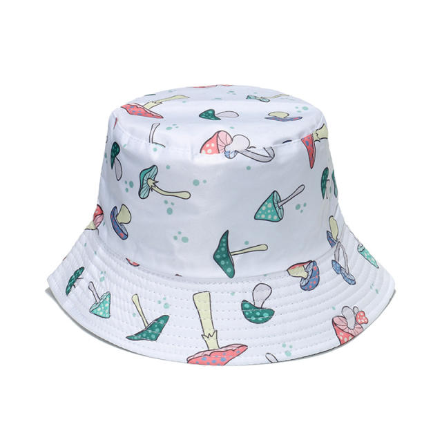 Mushroom print bucket hat