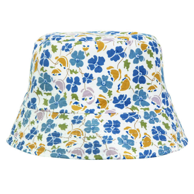 Floral print double-sided wearable bucket hat