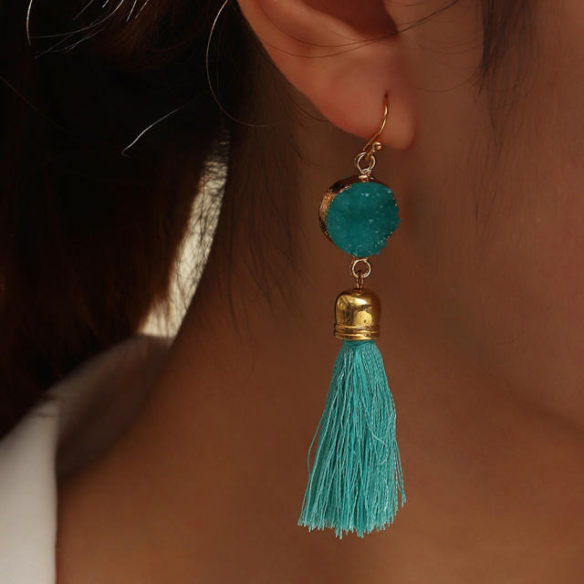 Bohemian thread tassel earrings