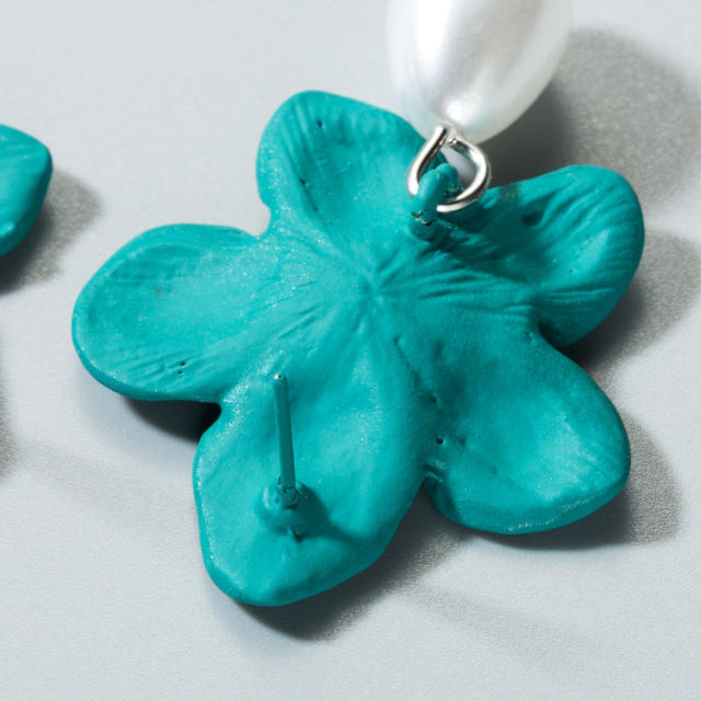 Pearl Pendant flower dangling earrings