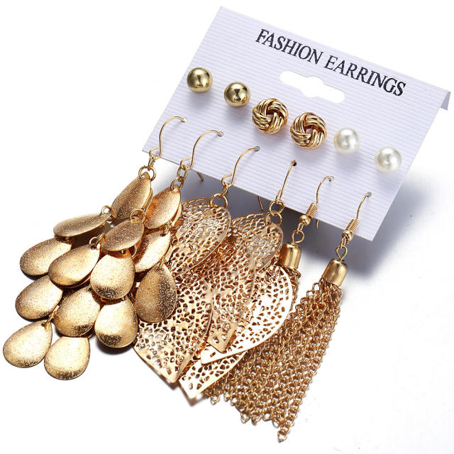 Fashion Stud earrings Tassel Earrings Set 6 pairs