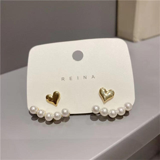 S925 Silver needle pearl stud earrings