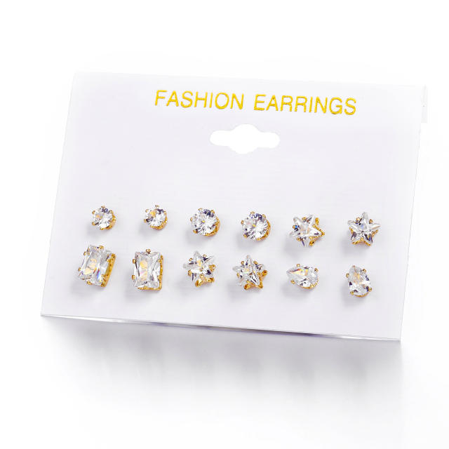 Diamond Earings Set 6 pairs