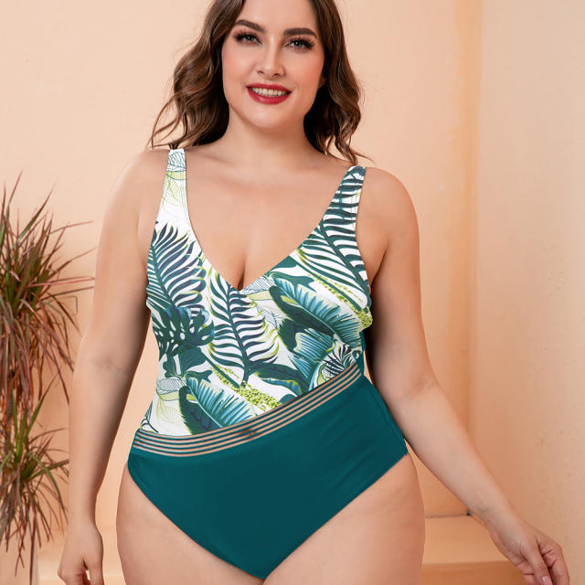 Plus size one piece swimwear