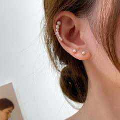 S925 silver needle pearl stud earrings