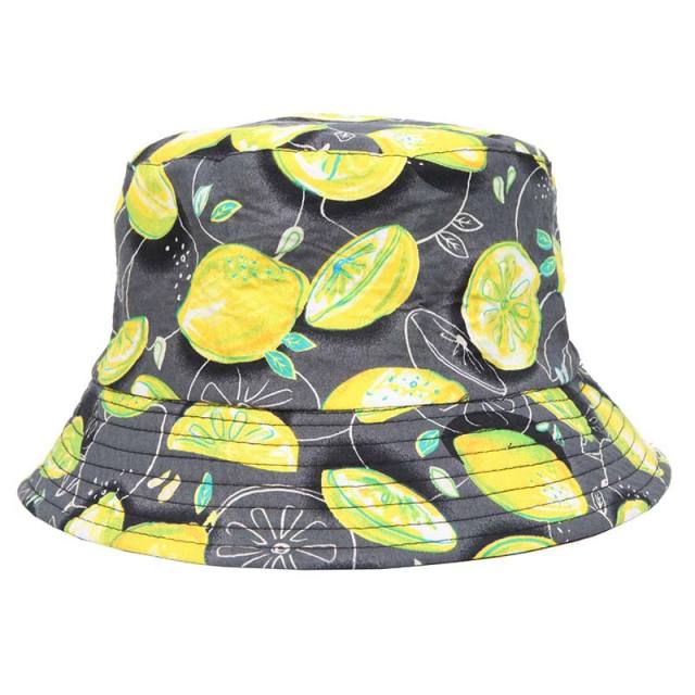 Printed fruit pattern bucket hat