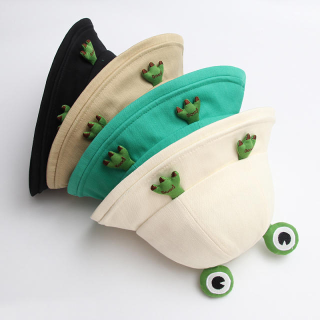 Korean fashion cute frog bucket hat