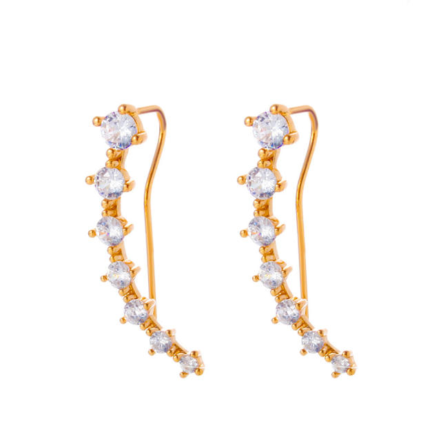 Fashion cubic zirconia climbers earrings