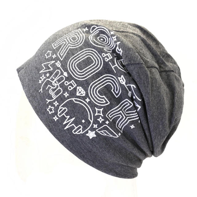 ROCK letter beanie cap