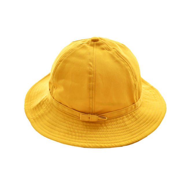 Yellow bow-knot bucket hat