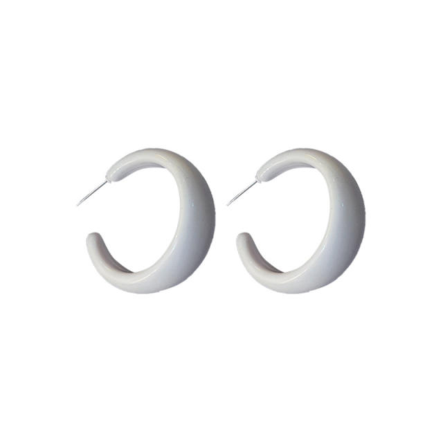 Acrylic S925 sterling needle hoop earrings